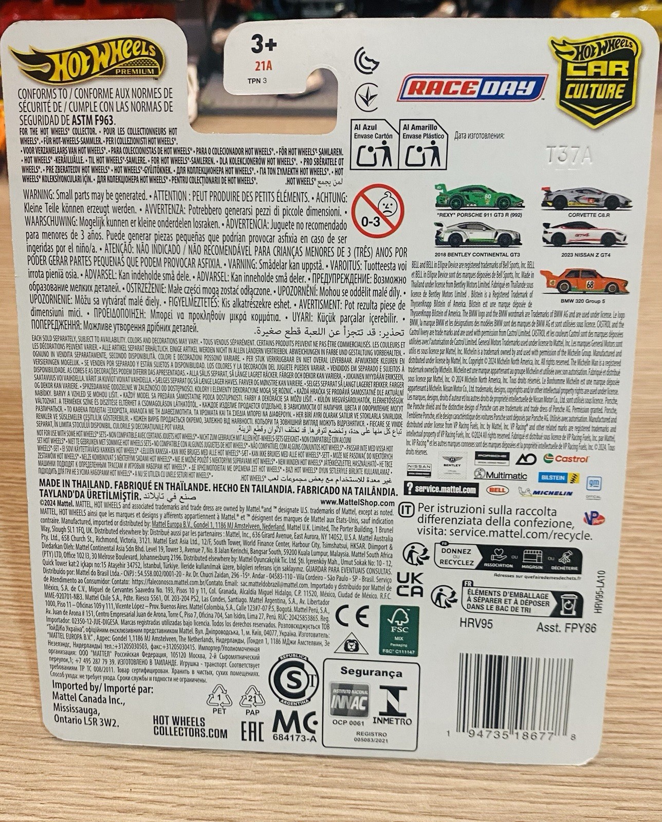 Mattel Hot Wheels FPY86-976D-HRV95 Chevrolet – Corvette C8.R 5.5L V8 Team Corvet