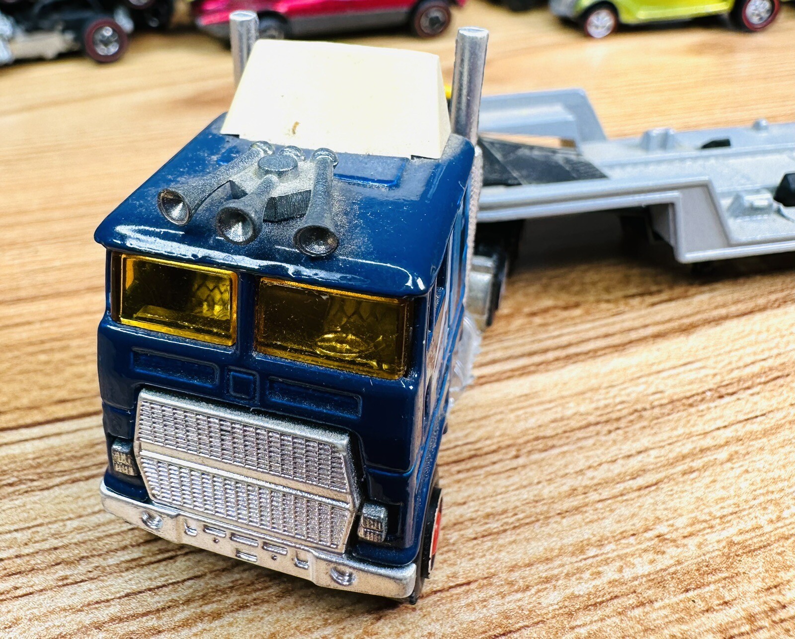 1980s Vintage Cabover Super Movers Majorette Semi Truck Tractor Trailer Low Boy