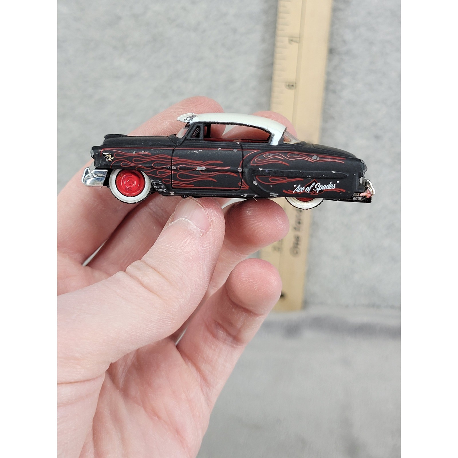Arpa Toys Road Rats 1953 Chevrolet Bel Air Ace of Spades Matte Black 1/64 Flame