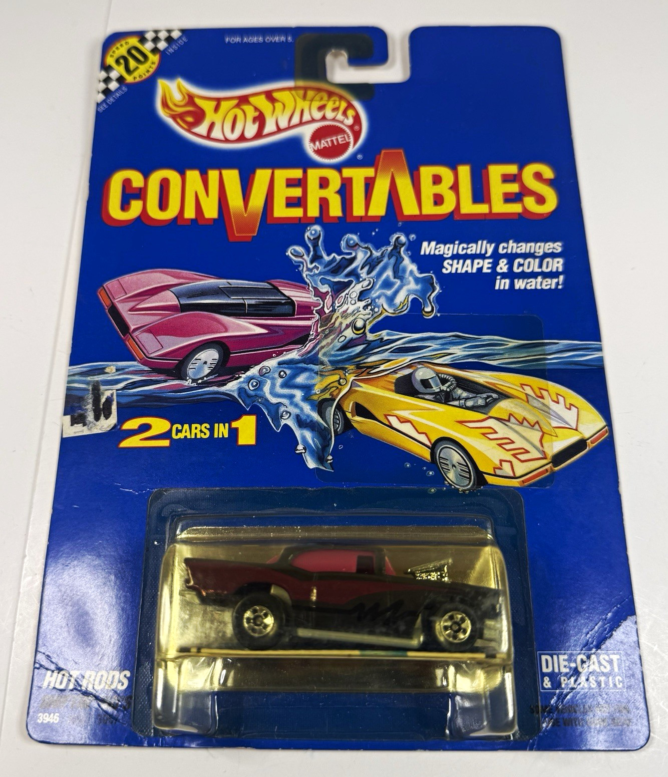 Hot Wheels Convertables 1:64 Hot Rods Color Change Diecast Car Red/Black/Silver