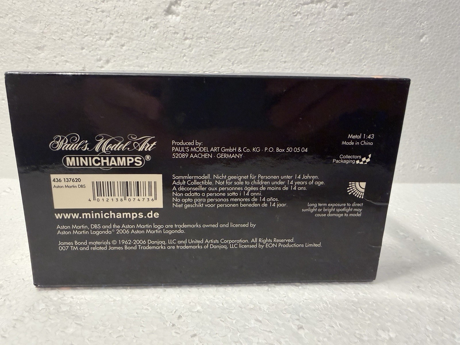 Minichamps Aston Martin DBS Casino Royale 007 James Bond 436137620 1/43 scale