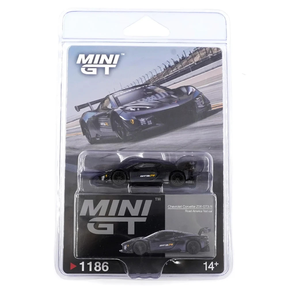 Mini GT 1:64 Chevrolet Corvette Z06 GT3.R Road America Test car Black #1186