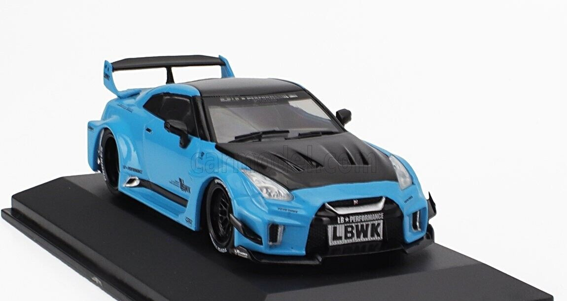 Solido 1/43 Nissan GT-R R35 LBWK Liberty Walk LB Works Body Kit Blue Drift Tuner