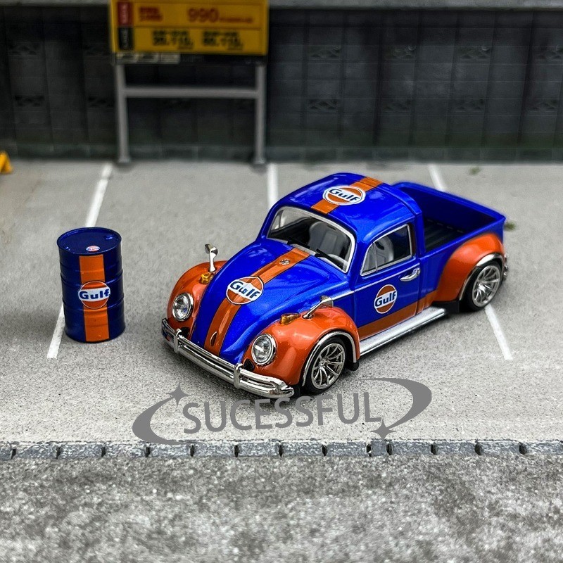1:64 Volkswagen Beetle Pickup Gulf Livery Alloy Diecast Car Model In Stock
