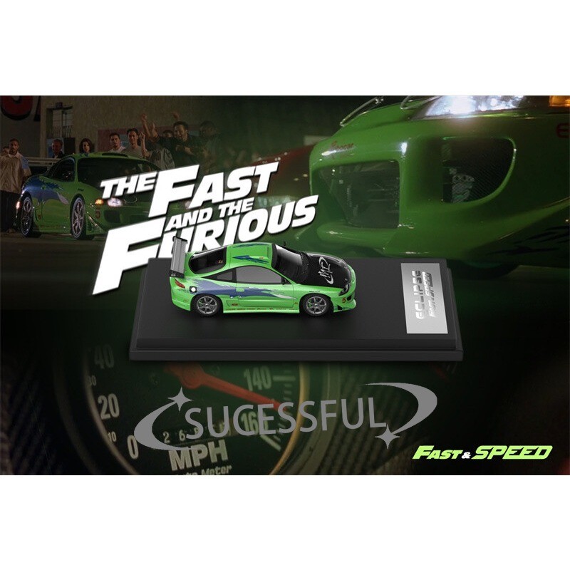 1:64 Fast Speed FS Eclipse D30 Robocar FNF Green Diecast Car Model