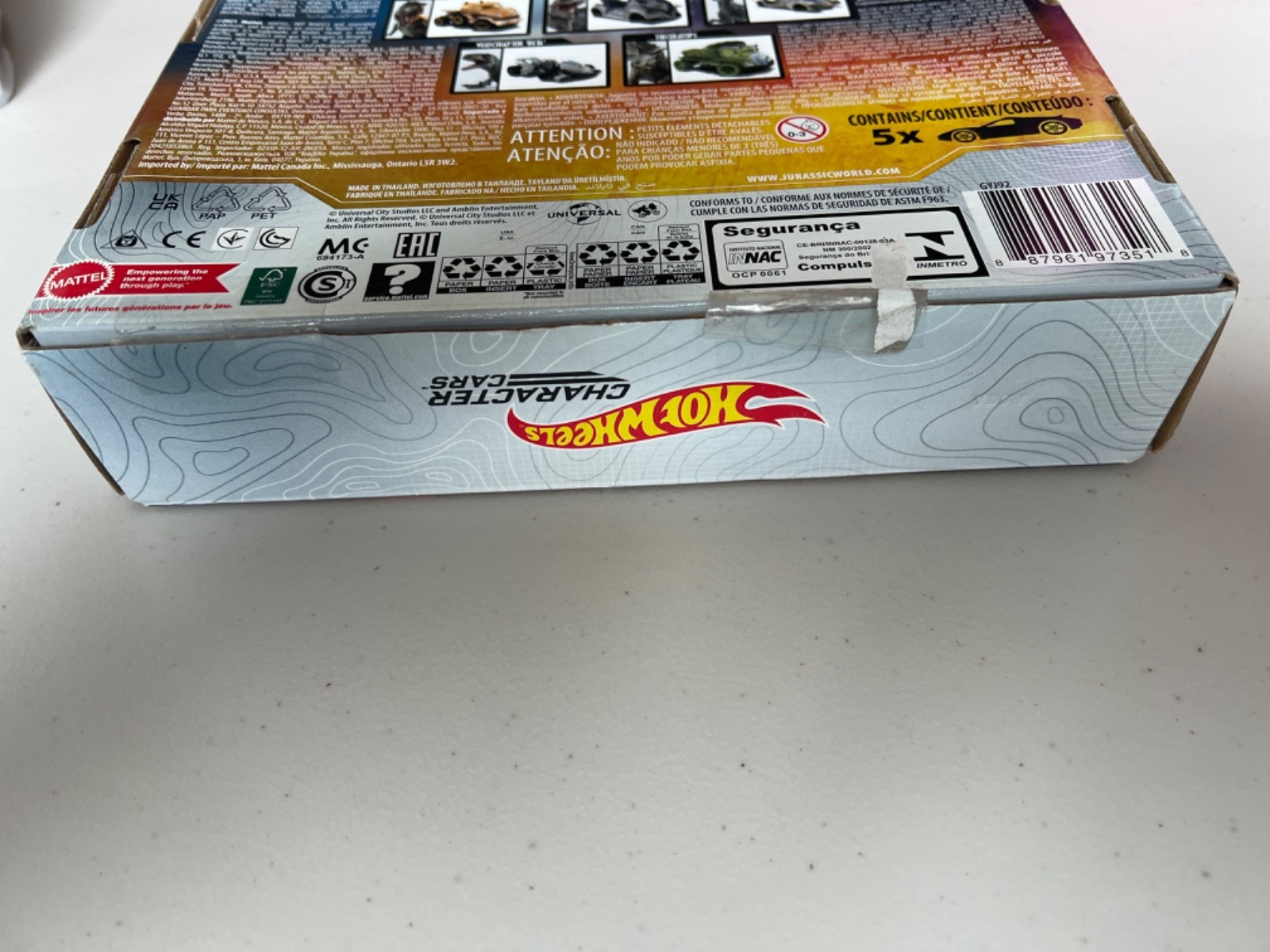 HOT WHEELS Jurassic World Dominion Character Cars set of 5 NEW