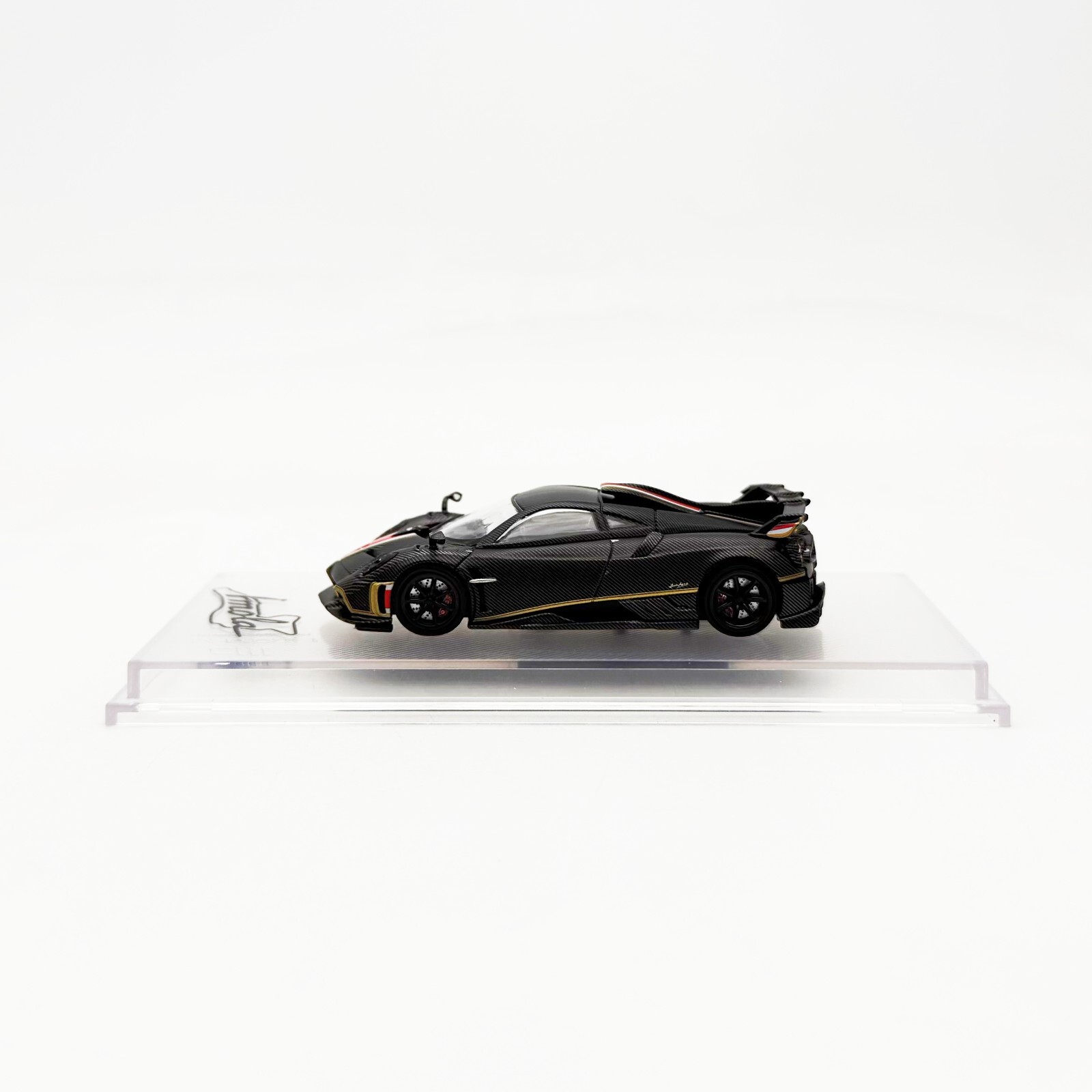 CM Model 1:64 Pagani Imola Full Drycarbo Black with Extra wheels