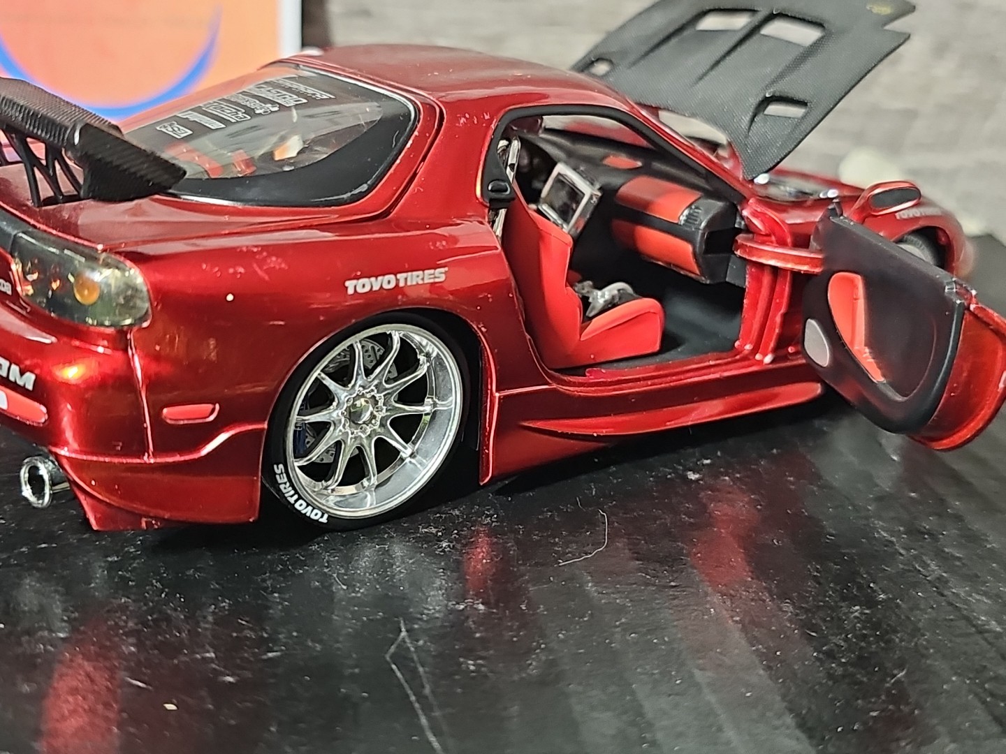 Jada Import Racer Rare Red Mazda RX-7 1:24 Scale Diecast Car NO BOX