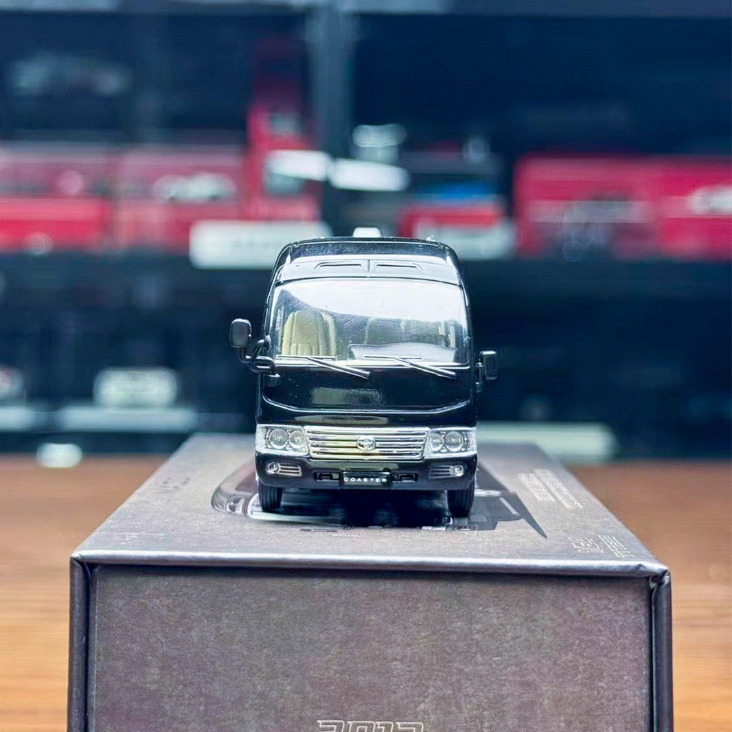 MASID 1/64 Scale Coaster Bus Black Diecast Car Model Toy Gift NIB