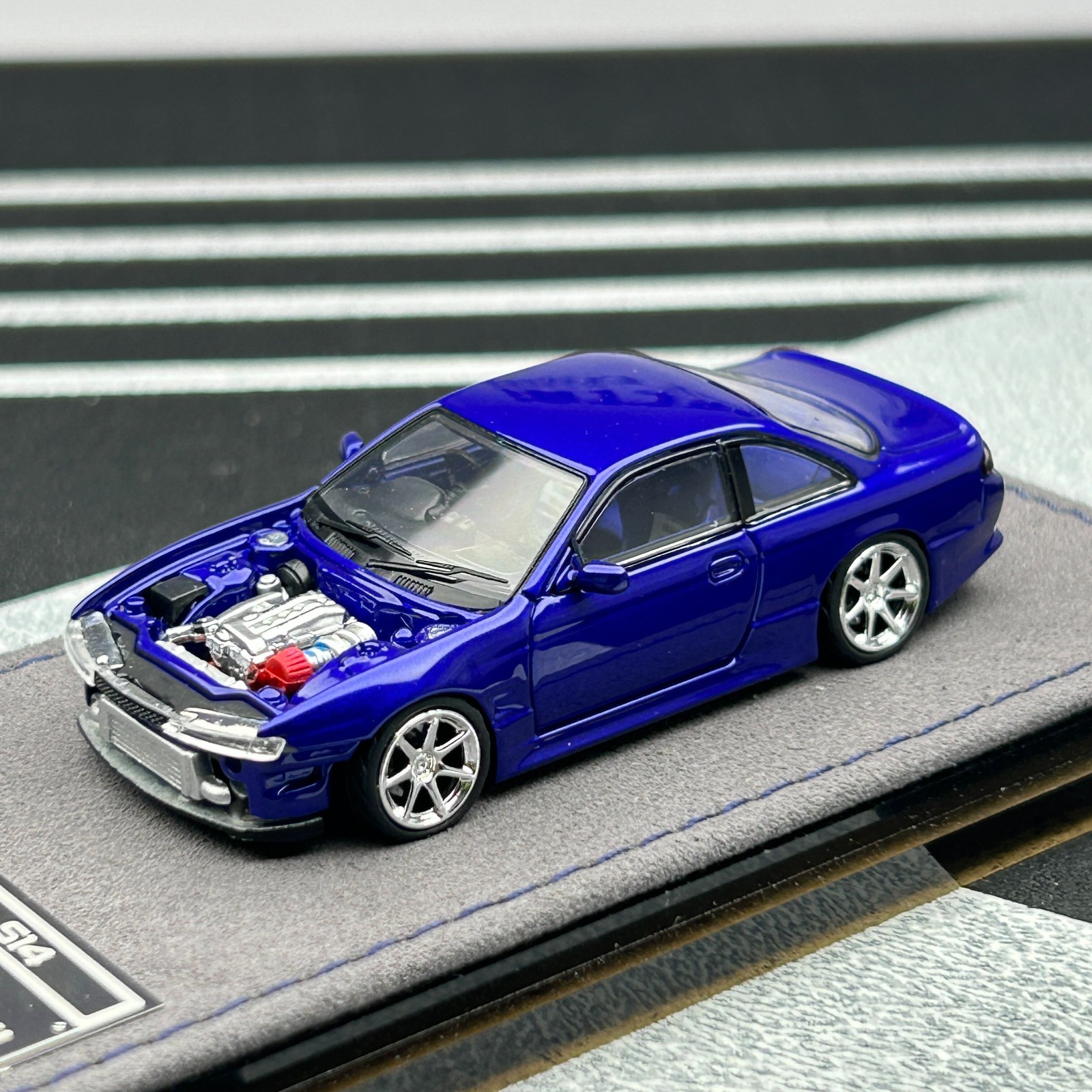 Mortal 1/64 Nissan Lang Silvia S14 240SX Kouki Blue Diecast Car Model