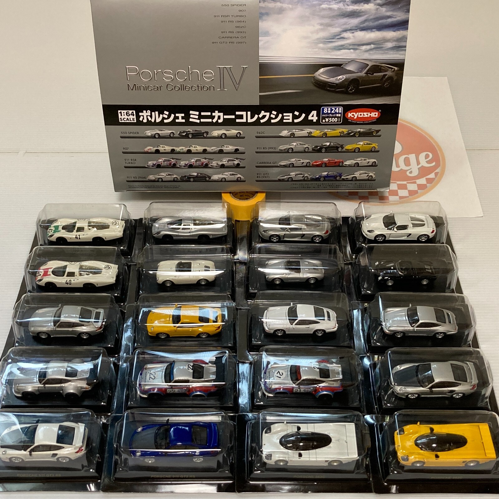 Kyosho 1/64 Porsche Minicar Collection IV Diecast 911 962C 907 RSR 550