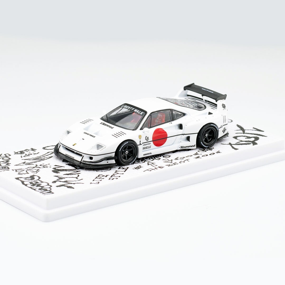INNO64 1:64 LBWK LIBERTY WALK FERRARI F40 WHITE TOKYO AUTO SALON 2023