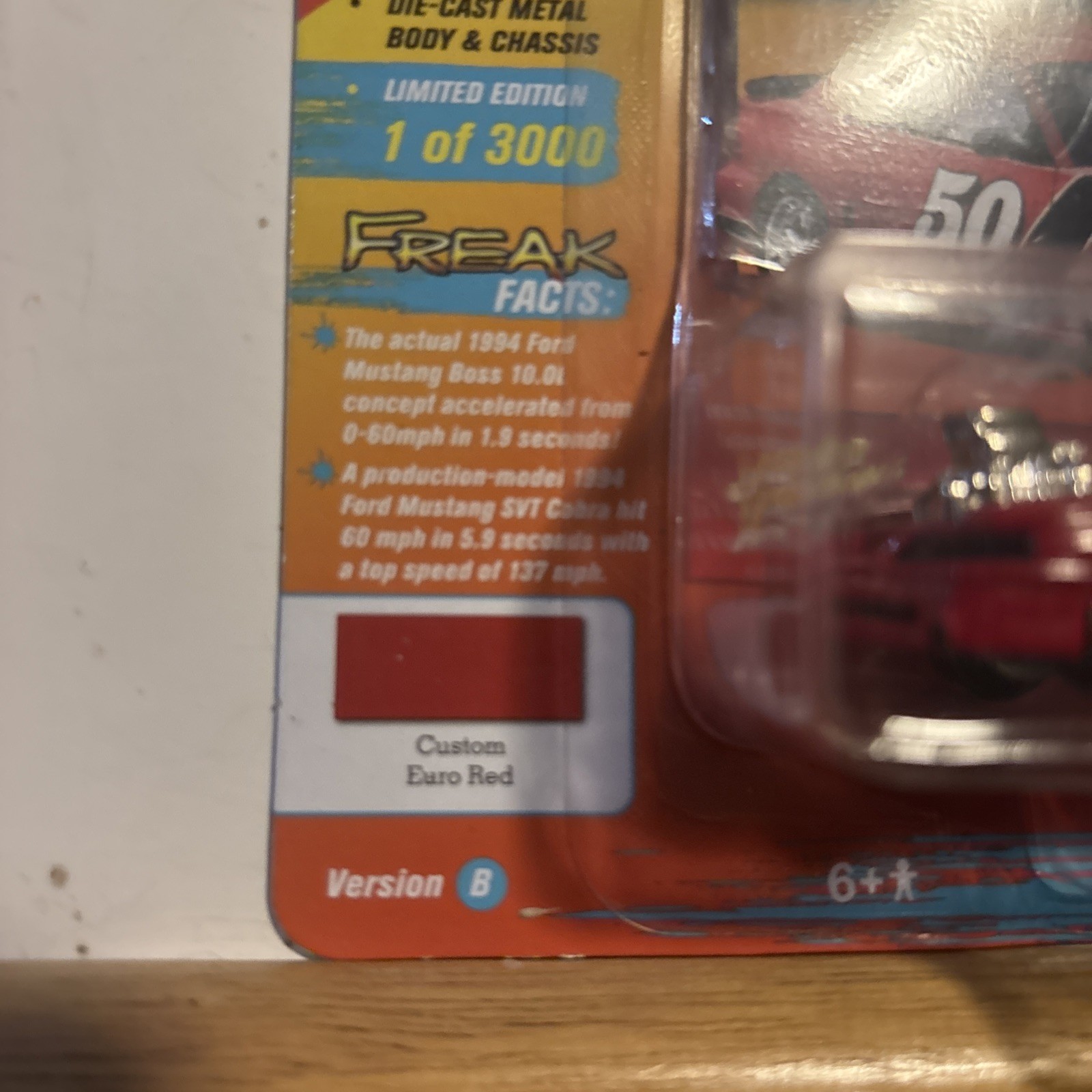Johnny Lighting Street Freaks The Spoilers 19 Red 1994 Ford Mustang Number 3 JH