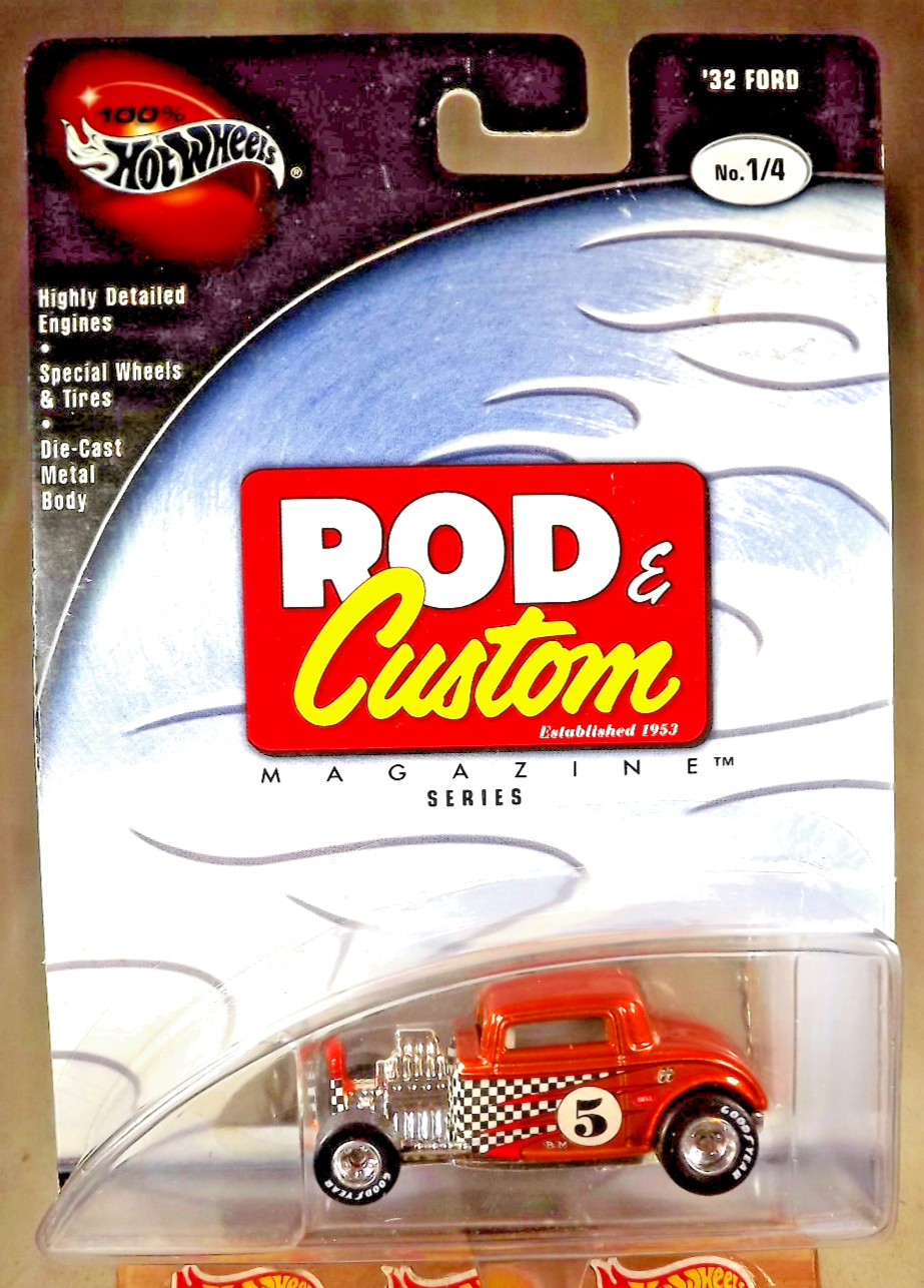 2002 Hot Wheels 100% Rod & Custom Series 1/4 ’32 FORD Orange w/Real Riders GDYR