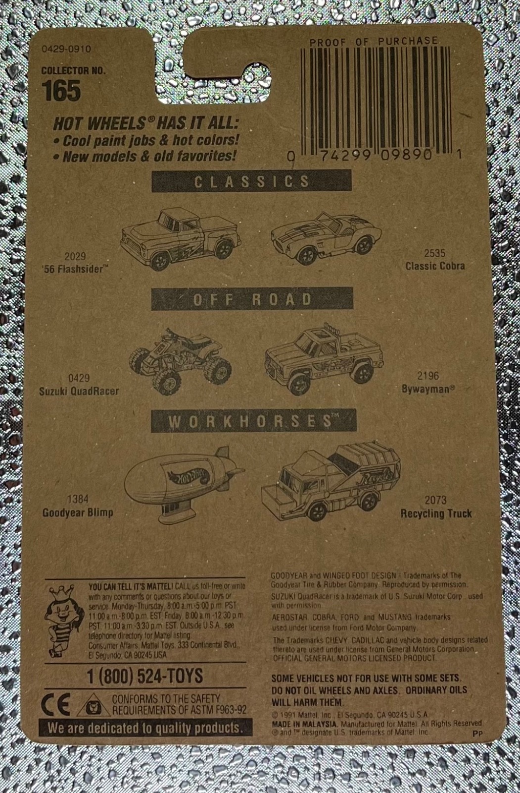 SUZUKI QUADRACER HOT WHEELS #165 BLUE CARD