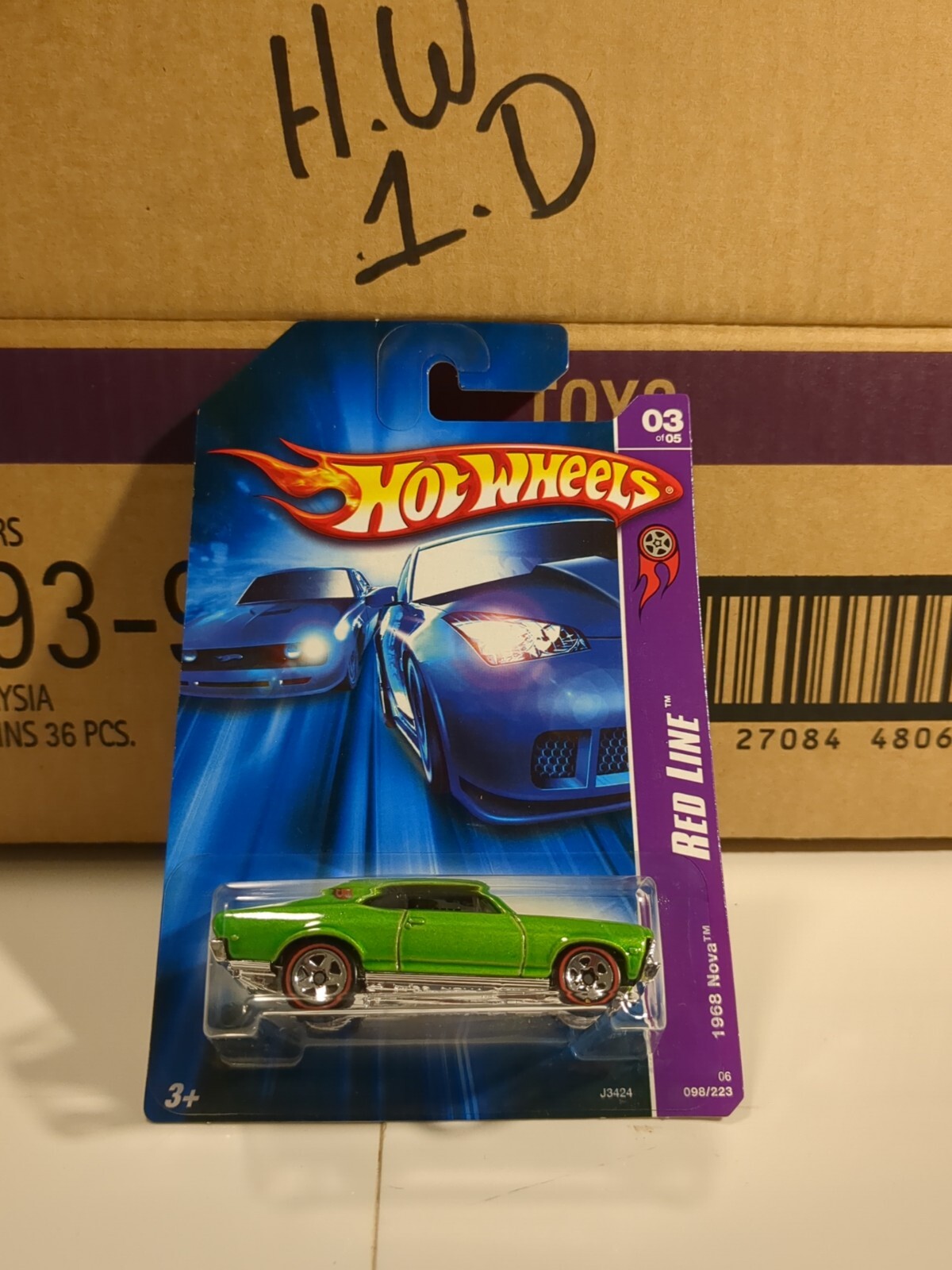 HOT WHEELS VHTF 2006 RED LINE SERIES 1968 CHEVY NOVA KMART COLOR EXCLUSIVE
