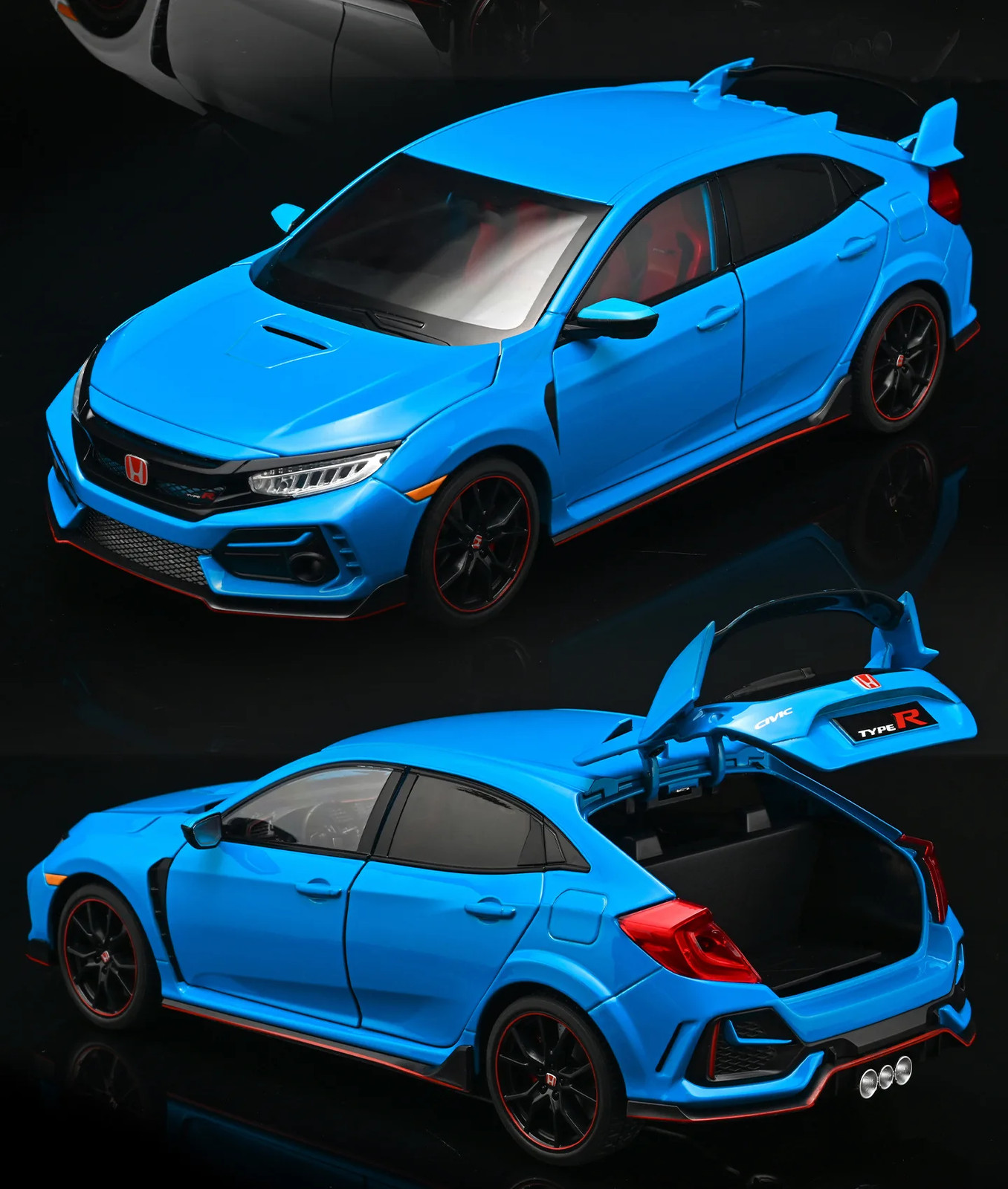 1:18 HONDA CIVIC TYPE-R 2020 Alloy Diecast Car Model Miniature Scale Kid’s Gift