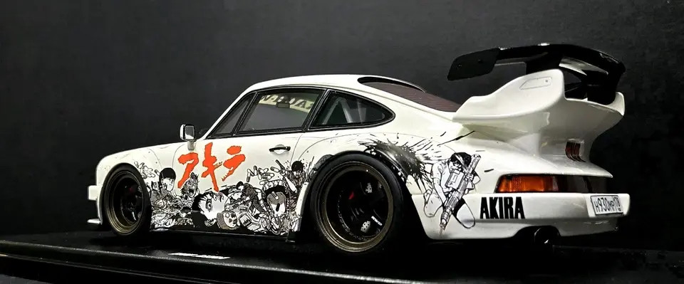 2024 Porsche 911 RWB Akira Glacier White in 1:18 scale by GT Spirit