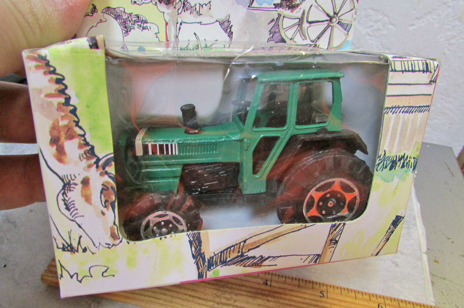 Sun Toys Farm Set Die Cast metal & Plastic Farm Tractor, in original box