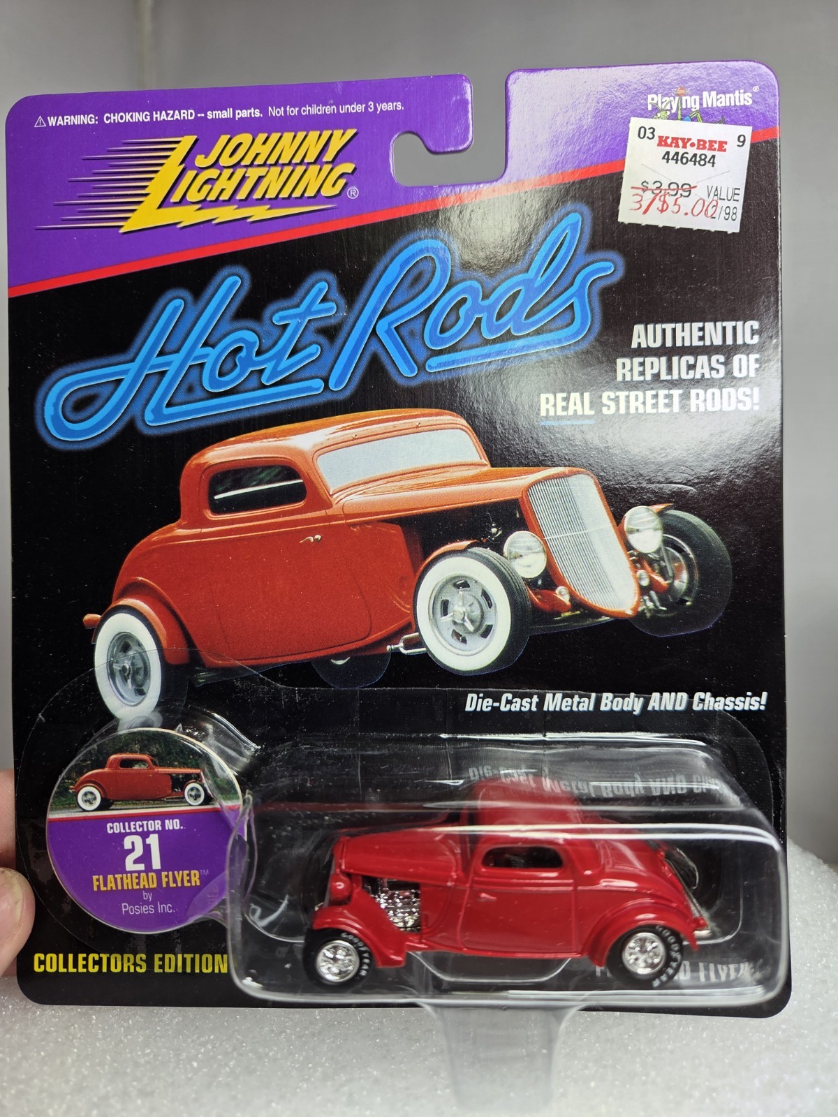 Johnny Lightning Hot Rods 1933 Ford Flathead Flyer #21 Red Diecast 1:64 Scale