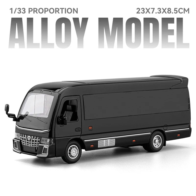 1:33 Toyota Coaster BUS Alloy Model Car Toy Diecasts Metal Casting Sound and Lig
