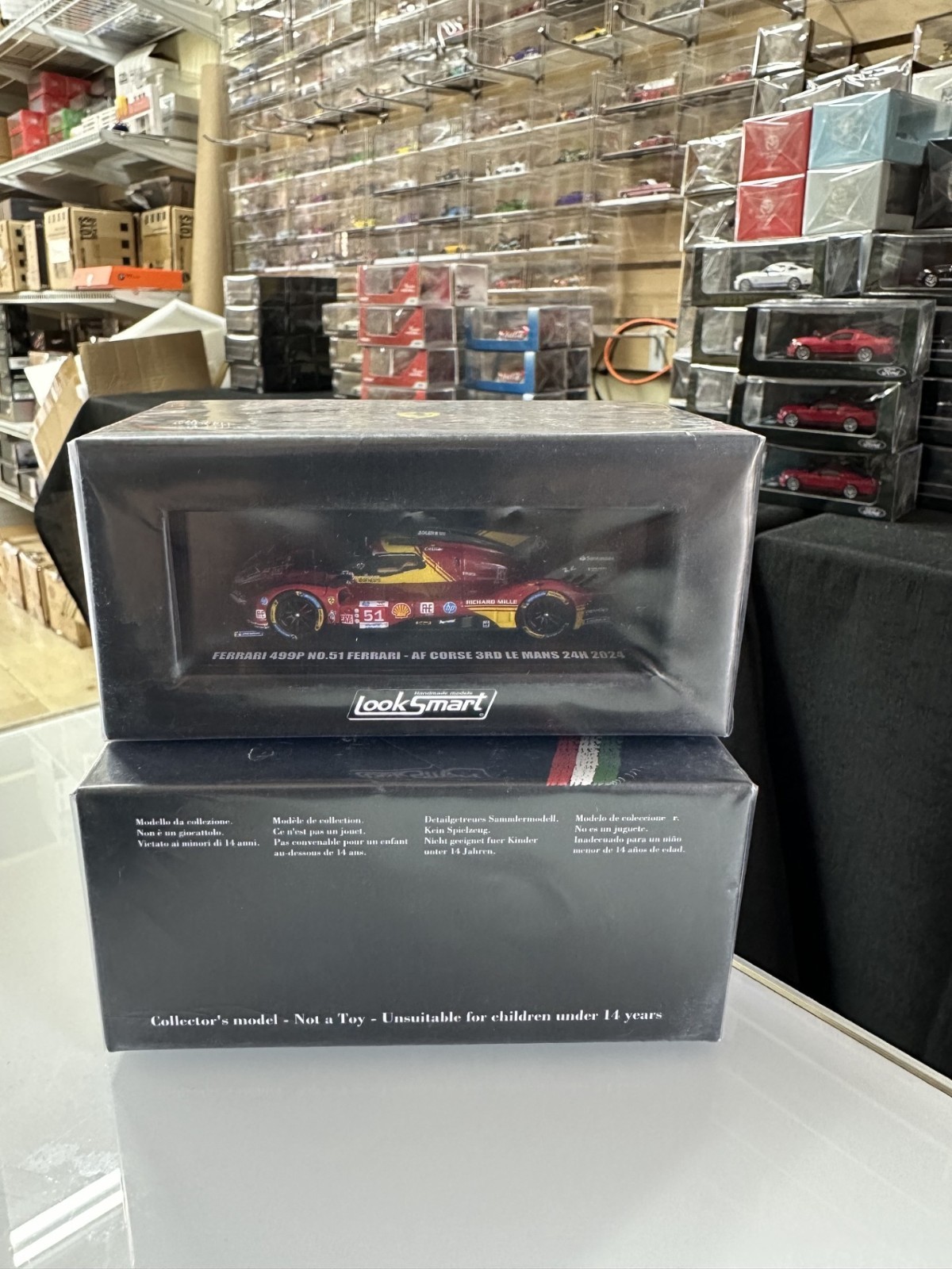 FERRARI 499P #51 AF CORSE 3RD LE MANS 24H 2024 1/64 DIECAST CAR BY LOOKSMART LS