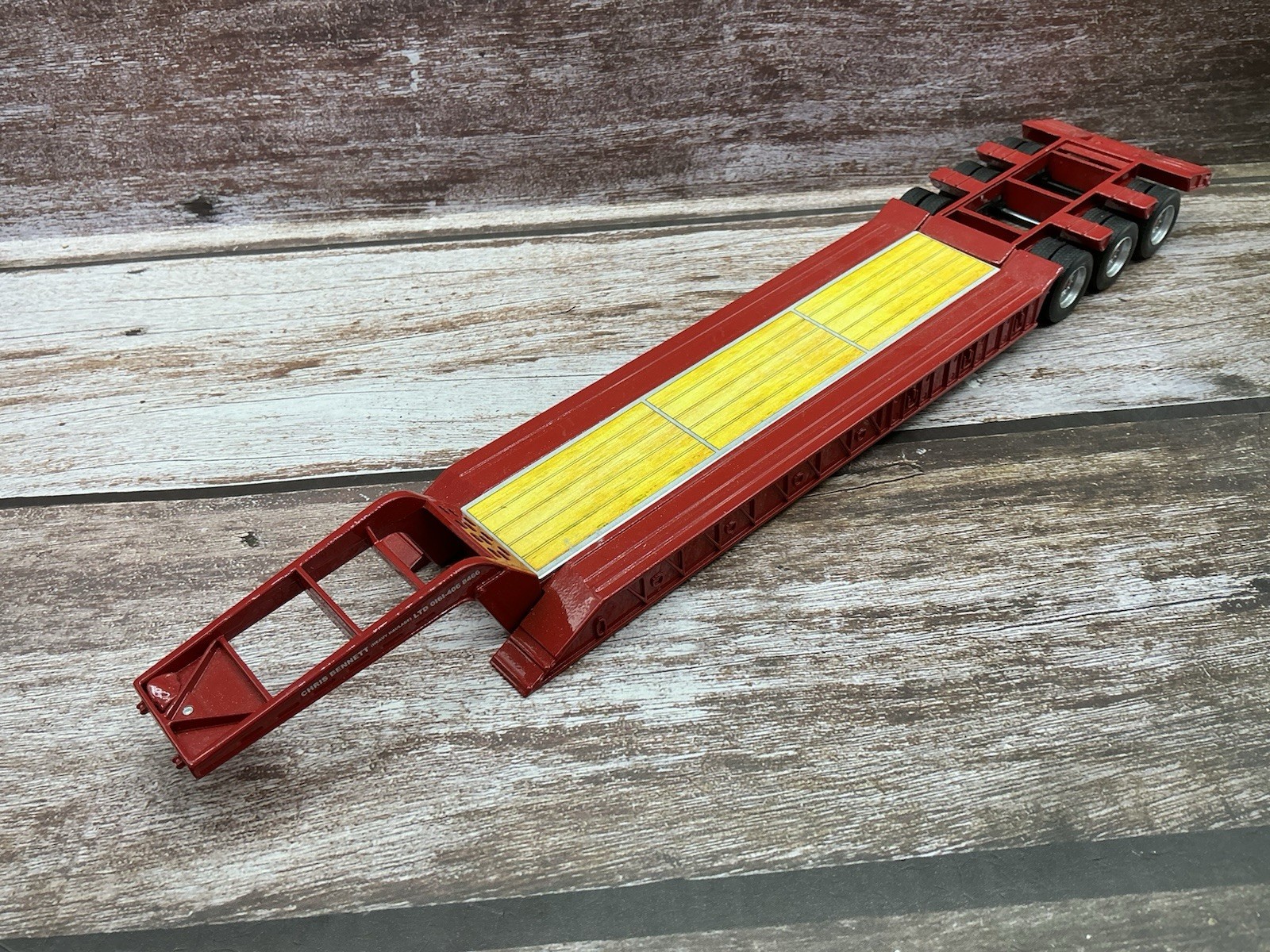 Cararama 1/50 ~ Low Loader Tri-axle Trailer ~ Chris Bennett Haulage