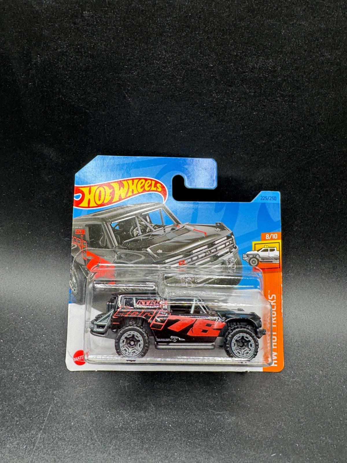 Hot Wheels – Ford Bronco R #225 HW HOT TRUCKS 8/10 Black SHORT H5