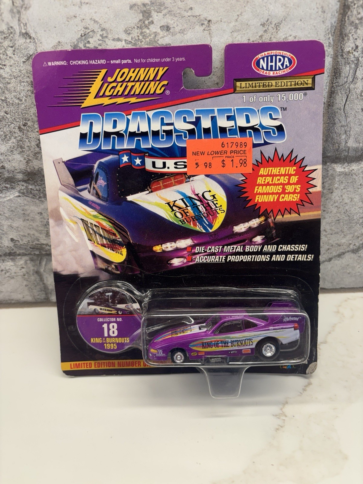 JOHNNY LIGHTNING DRAGSTERS USA #18 KING OF THE BURNOUTS 1995 Spurlock NHRA