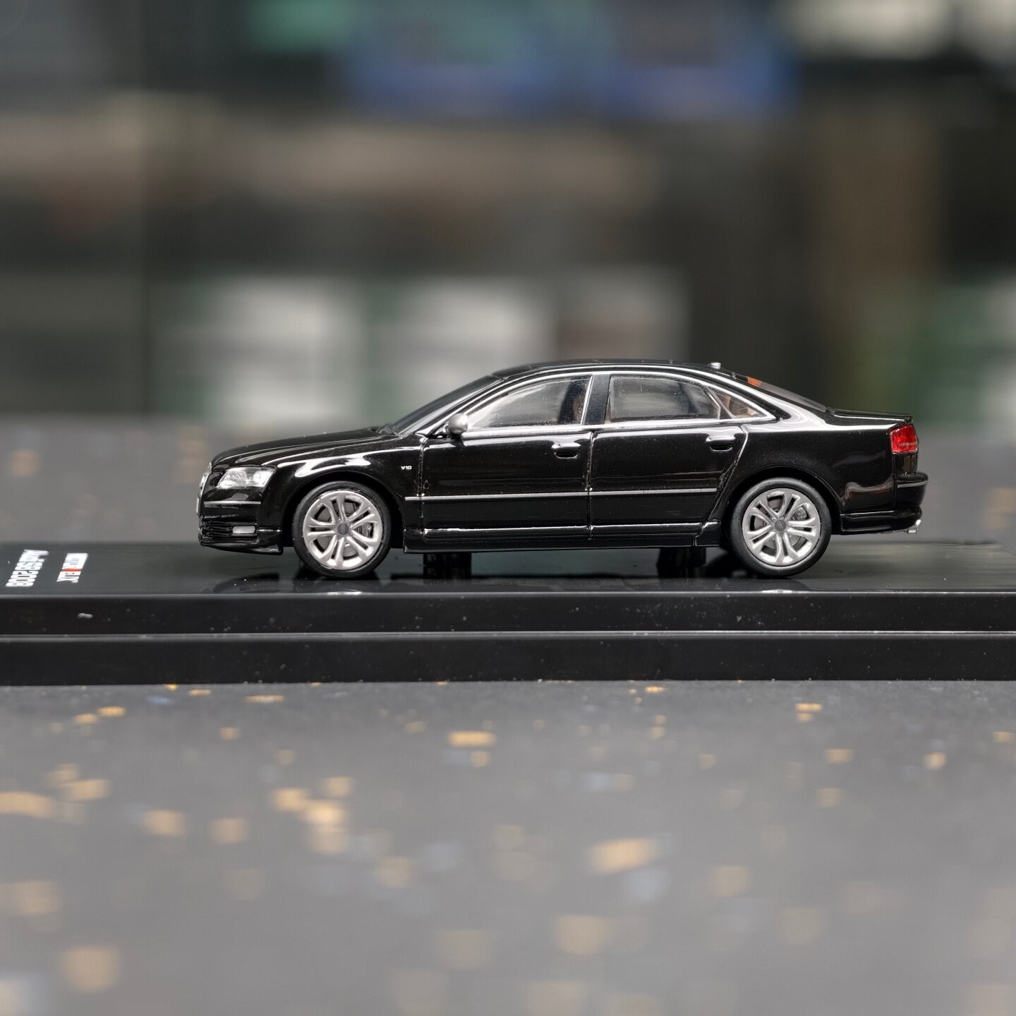 1:64 S8 2008 Black Alloy Diecast Model Car Collectible Gift Display