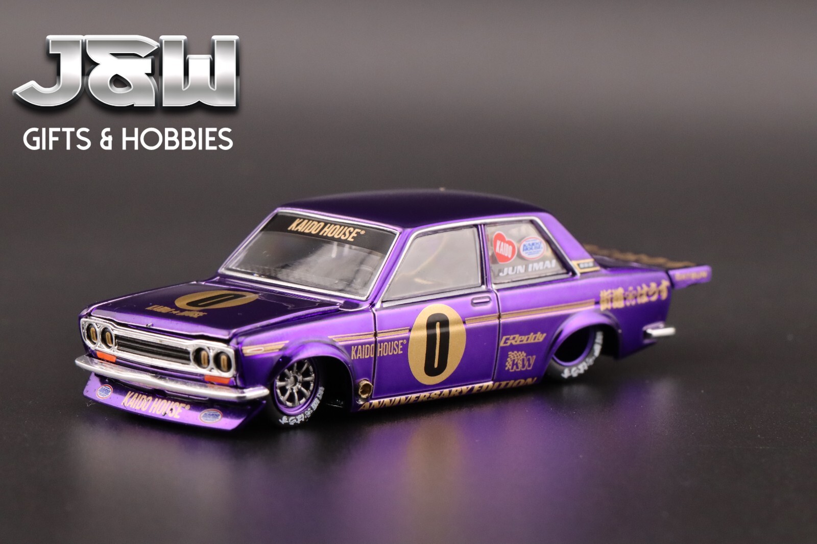 Kaido House x Mini GT Datsun 510 Pro Street Anniversary Purple Chrome #138 1/64