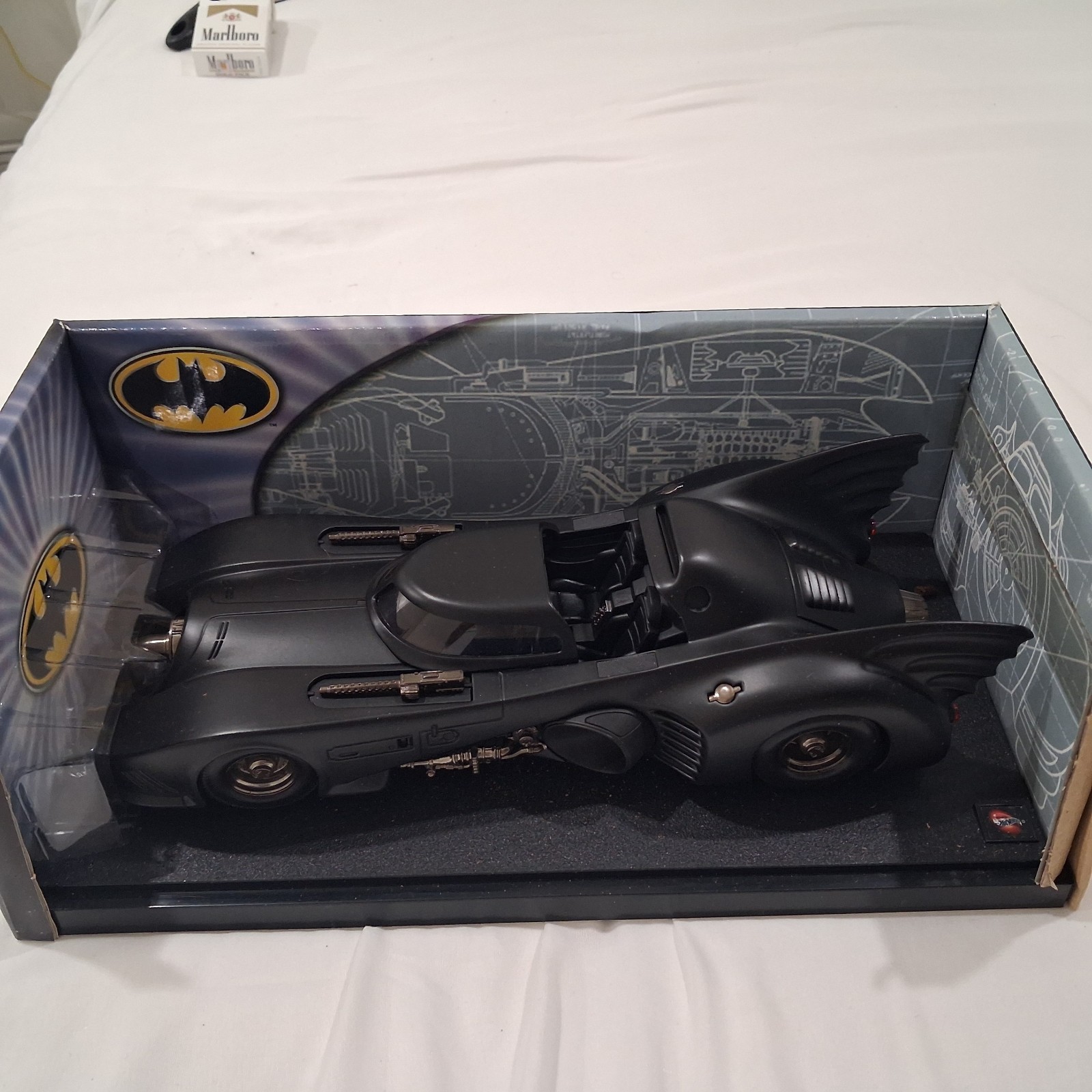 Hot Wheels Batman Batmobile 1:18 Black Diecast Car Unopened Box w/ Case