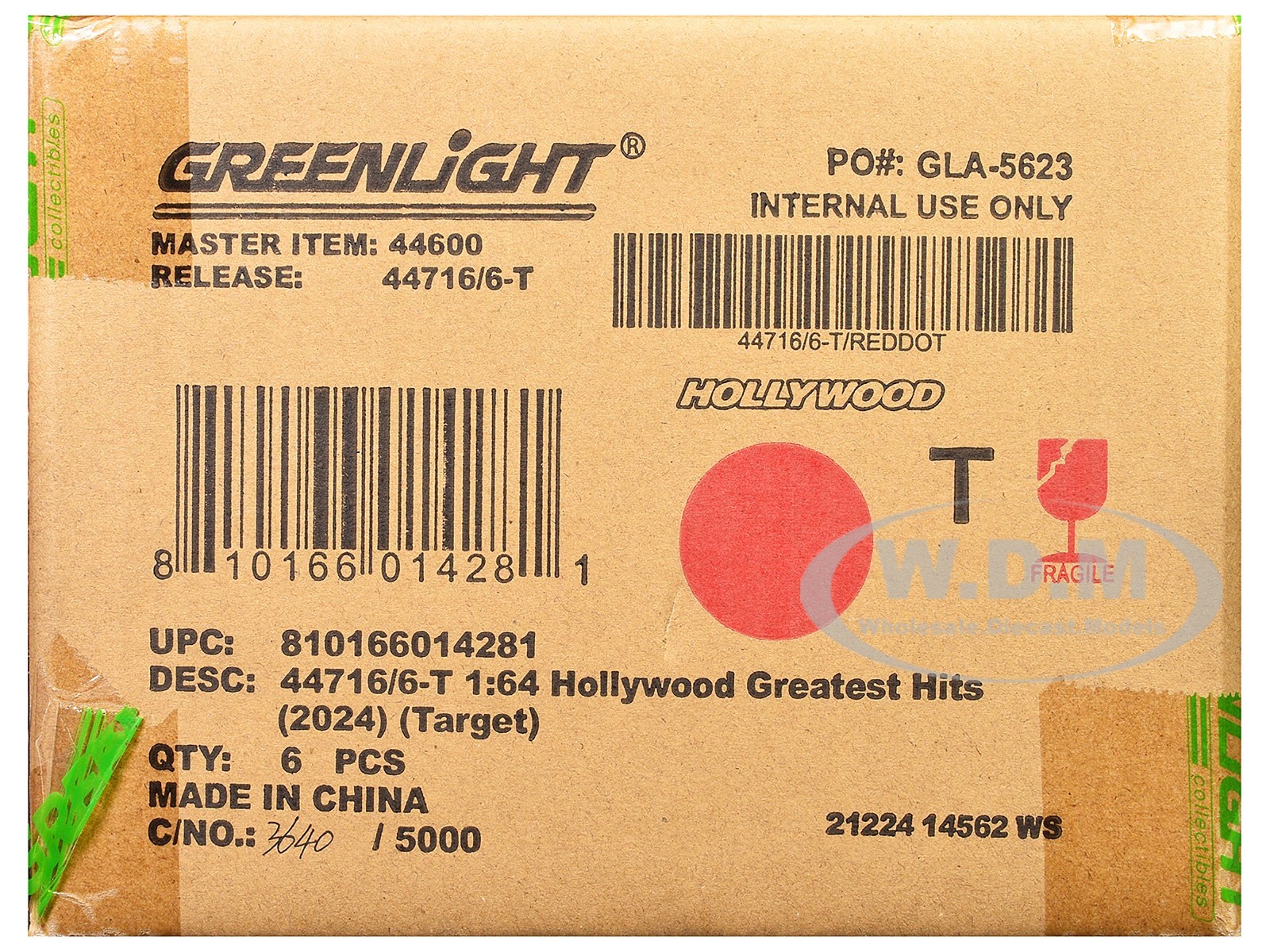 “HOLLYWOOD GREATEST HITS” (2024) SET OF 6 PIECES 1/64 MODELS BY GREENLIGHT 44716