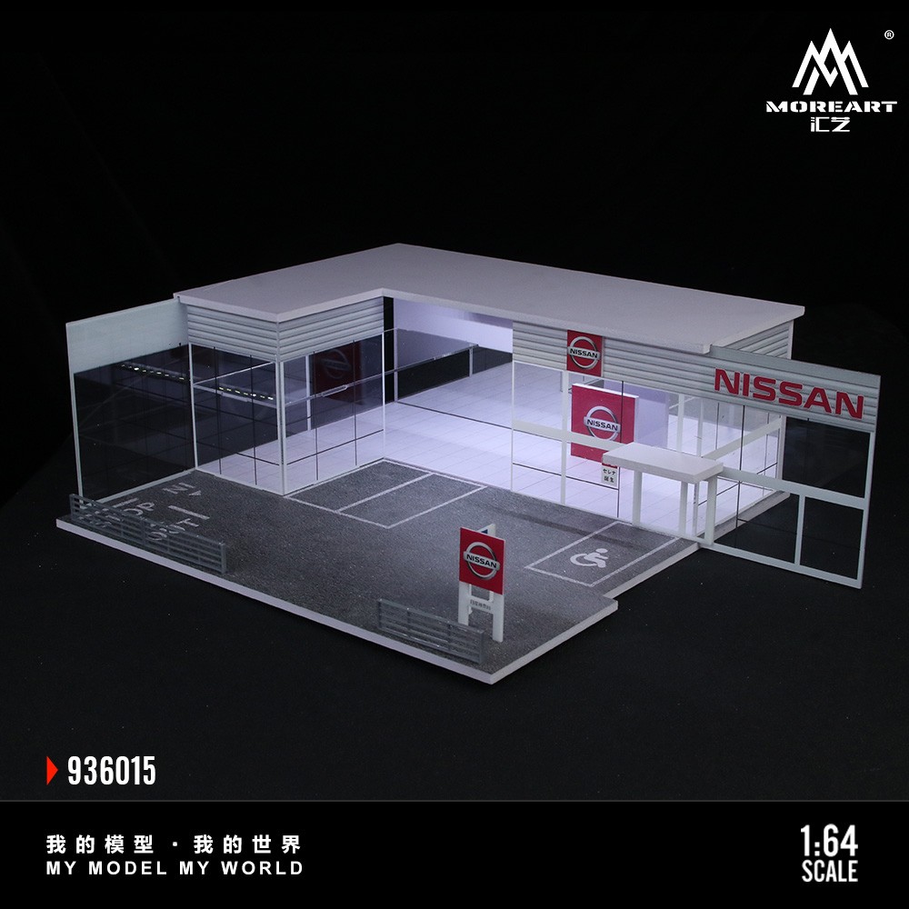 US Diorama 1/64 Diecast Garage Model LED Two-Story Parking Lot Display Case Toy