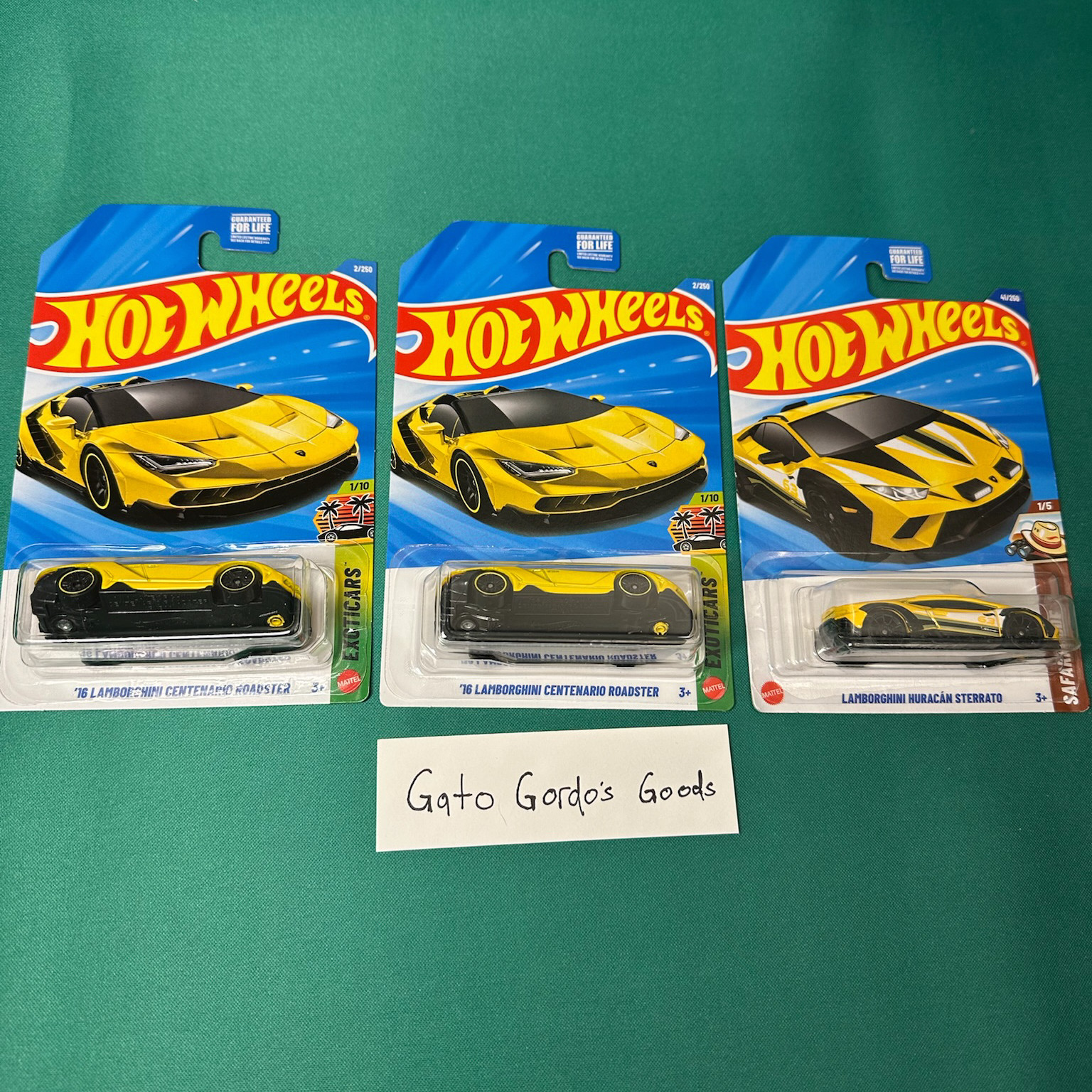 2026 Hot Wheels ‘16 LAMBORGHINI CENTENARIO ROADSTER, HURACAN STERRATO, LOT OF 3