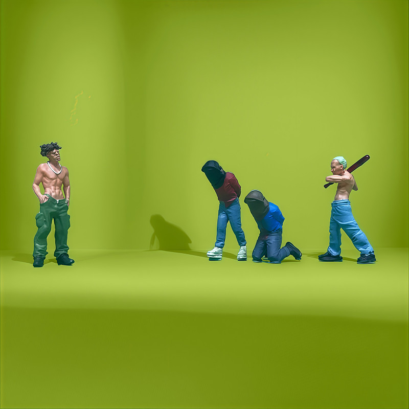 Diorama 1/64 Gang Members Robber Figure Model Garage Scene Doll Model Accessory