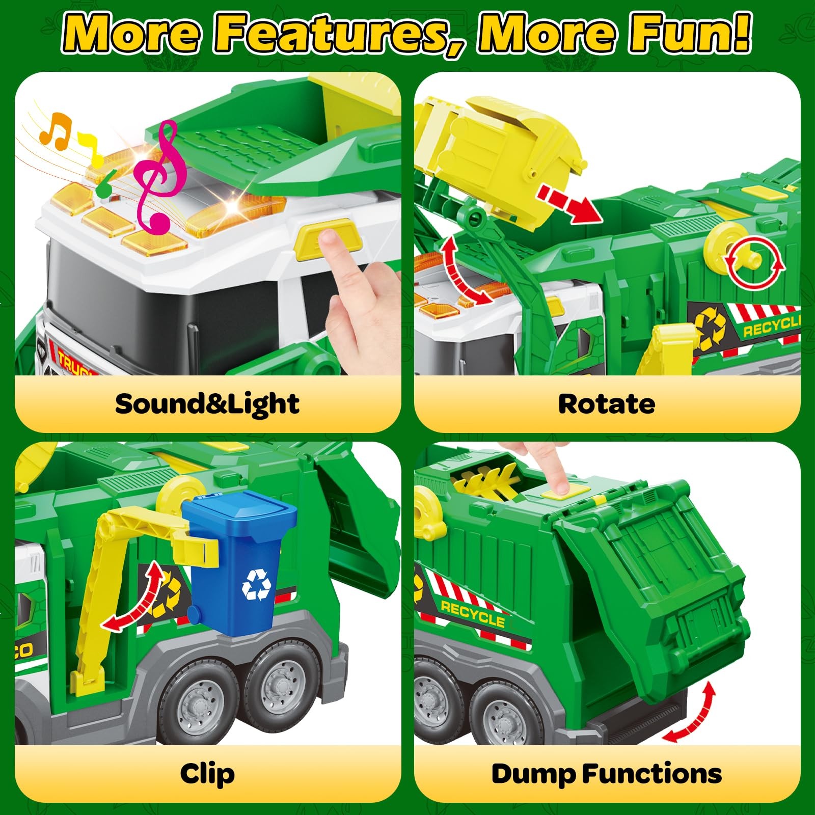Garbage Truck Toys for Kids 3 4 5 6 7 8 Years Old Boys Toy Trucks Set with So…