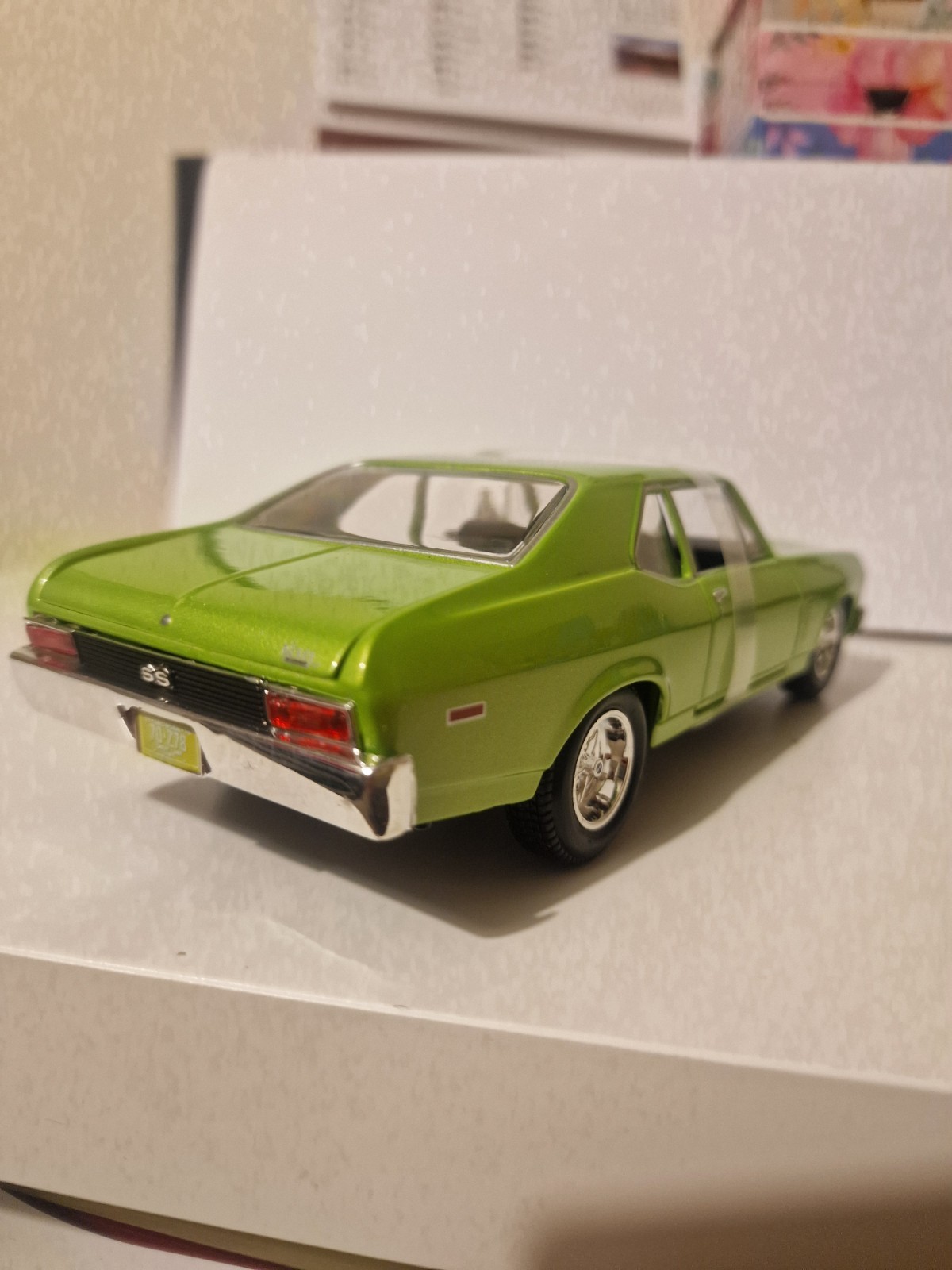 1:24 1970 Chevrolet Nova SS Green Alloy Diecast Car Model KidsAdults Collectible