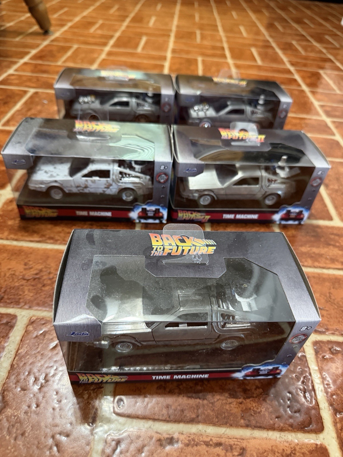5 New Jada Hollywood Back To The Future Time Machine Delorean 1:32 Diecast Cars