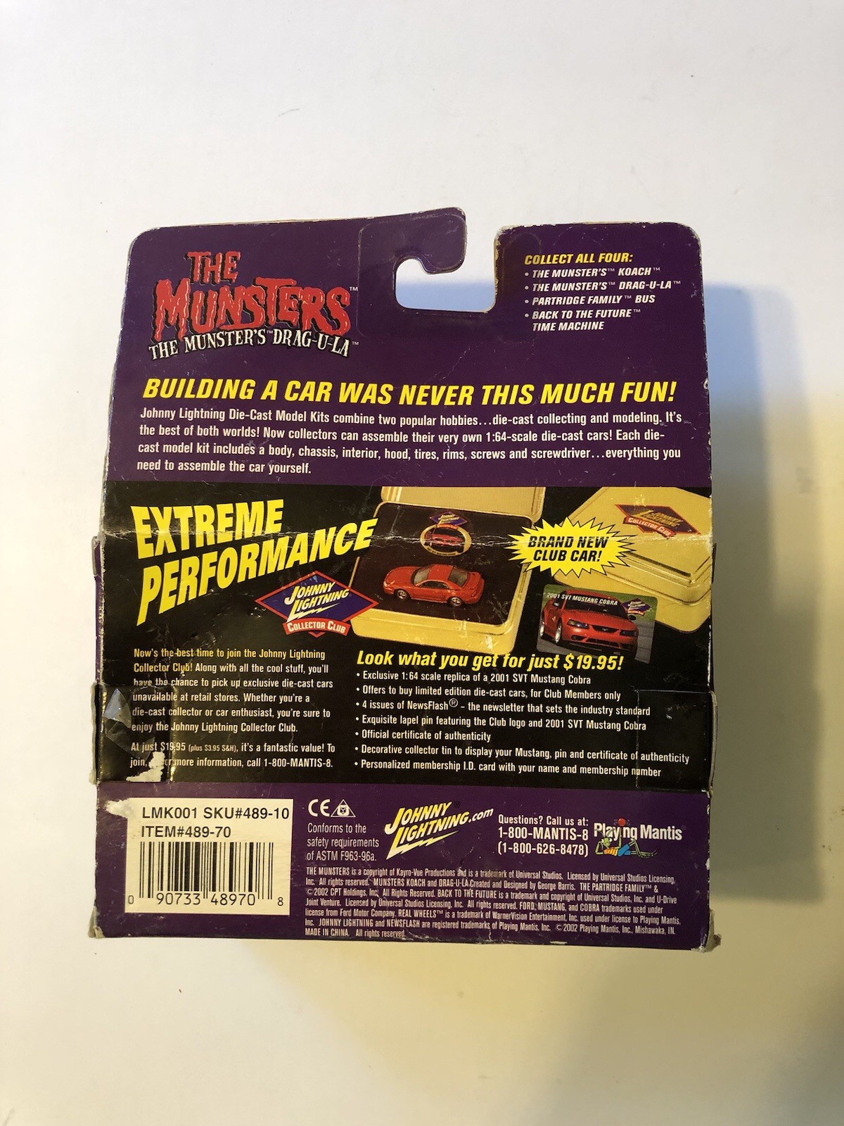 SEALED CONTENTS 2002 JOHNNY LIGHTNING THE MUNSTERS Drag-U-La DIE-CAST MODEL KIT