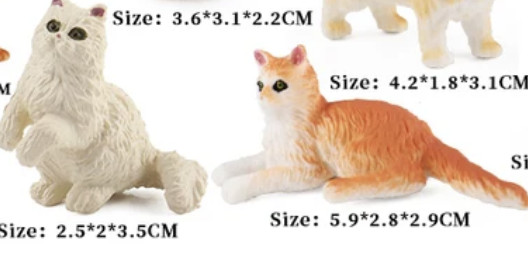 Two (2) Cats 1:18 SCALE Diorama Hard Plastic hand painted NEW !