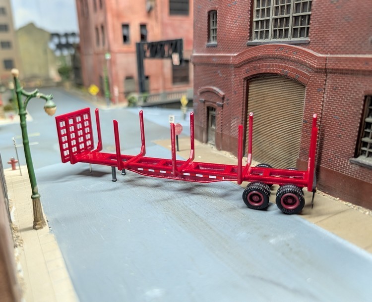1/87 HO Scale Custom Built 42′ Log Trailer. 3D Printed Resin Model.