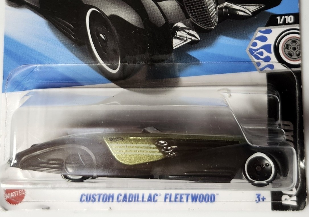 Custom Cadillac Fleetwood in Black with Gold : Rod Squad : Hot Wheels 1:64 HYW77