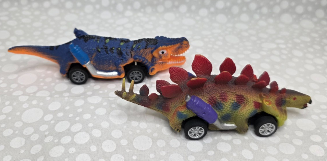 Dinobros Dinosaur Pull Back Toy Cars Set 4 Age 3 and Up