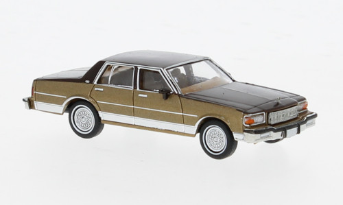BREKINA 1987 CHEVROLET CAPRICE LIGHT BROWN / DARK BROWN HO 1/87 PLASTIC