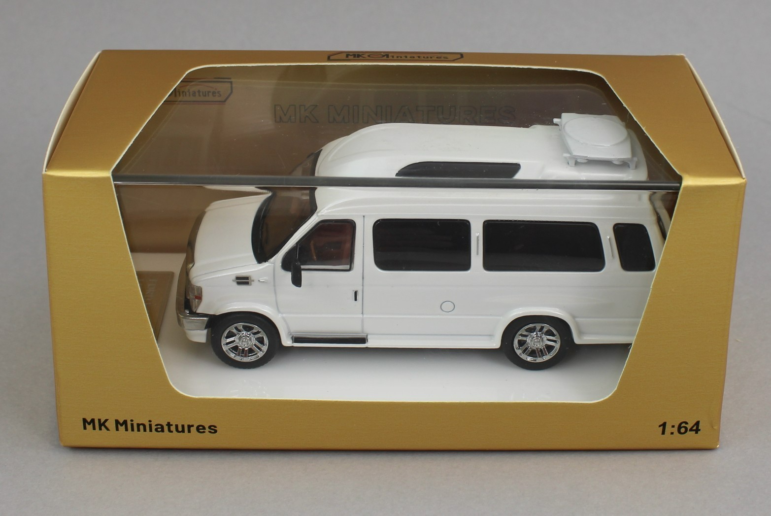 1:64 *MK MINIATURES* WHITE Ford E-350 XLT LAND YACHT Conversion Van Diecast NIB
