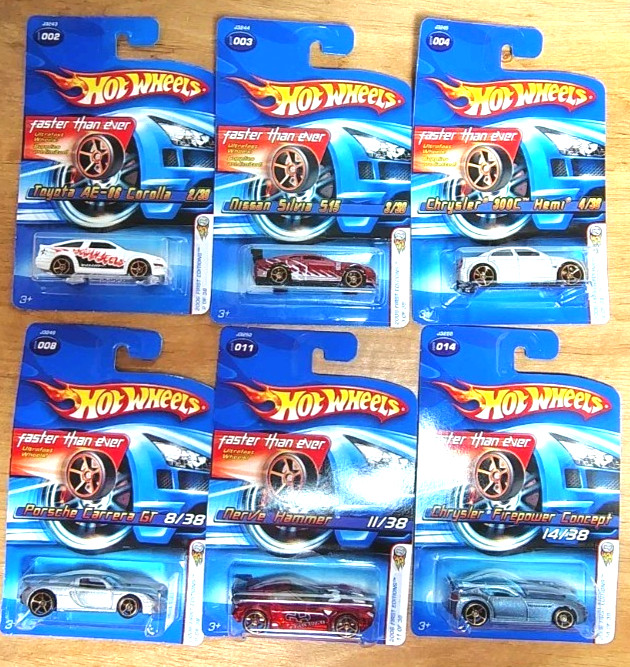 HOT WHEELS 2006 FIRST EDITIONS FASTER THAN EVER SERIES LOT OF 6 DIE CAST CARS