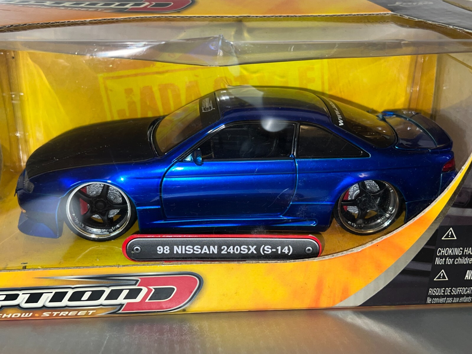 NEW JADA TOYS BLUE 1998 98 NISSAN 240SX S-14 1:24 SCALE DIE CAST OPTION D