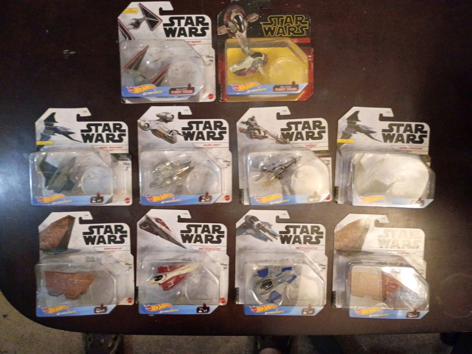 Hot Wheels Star Wars Starships Lot Of 10 Tie Dagger Razorcrest Starfighters