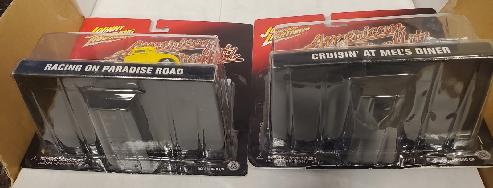 2001 JL American Graffiti Dioramas (lot of 2) Mels has crushed blister RARE VTG